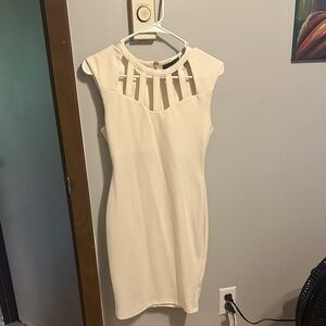 Kardashian Kollection Cream Mini Dress